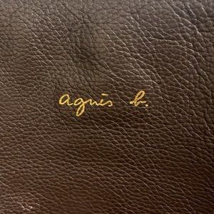 Agnes B brown pebble leather saddle bag with adjustable strap